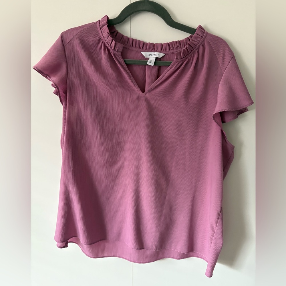 Nine West split neck blouse